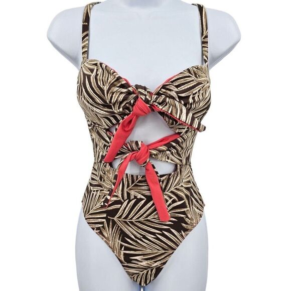 Crescent Drive Palm Cut Out Palm Leaves Swimsuit XS - Picture 1 of 7